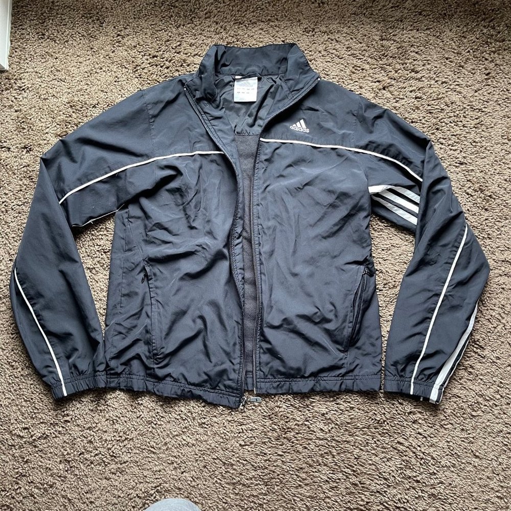 Adidas lightweight track jacket black size small